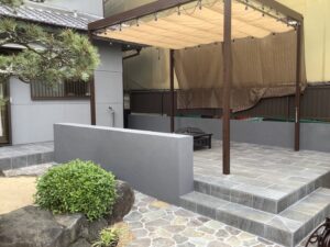 庭の駐車スペースを家族でグランピングができるスペースに改修｜大阪府松原市